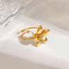  Arrivals Stainless Steel Flower Adjustable Open Ring PVD Plated Arrivals Jewelry Recommend Accessories 2025
