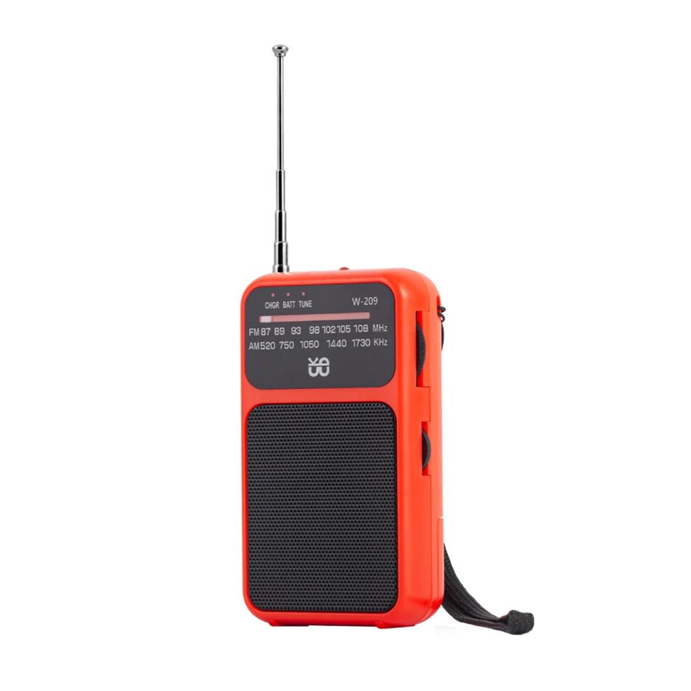 Portable Pocket AM FM Radio Built-in Speaker 2 Band Stereo Radio Battery Operated Telescopic Antenna Radio Flashlight for Senior