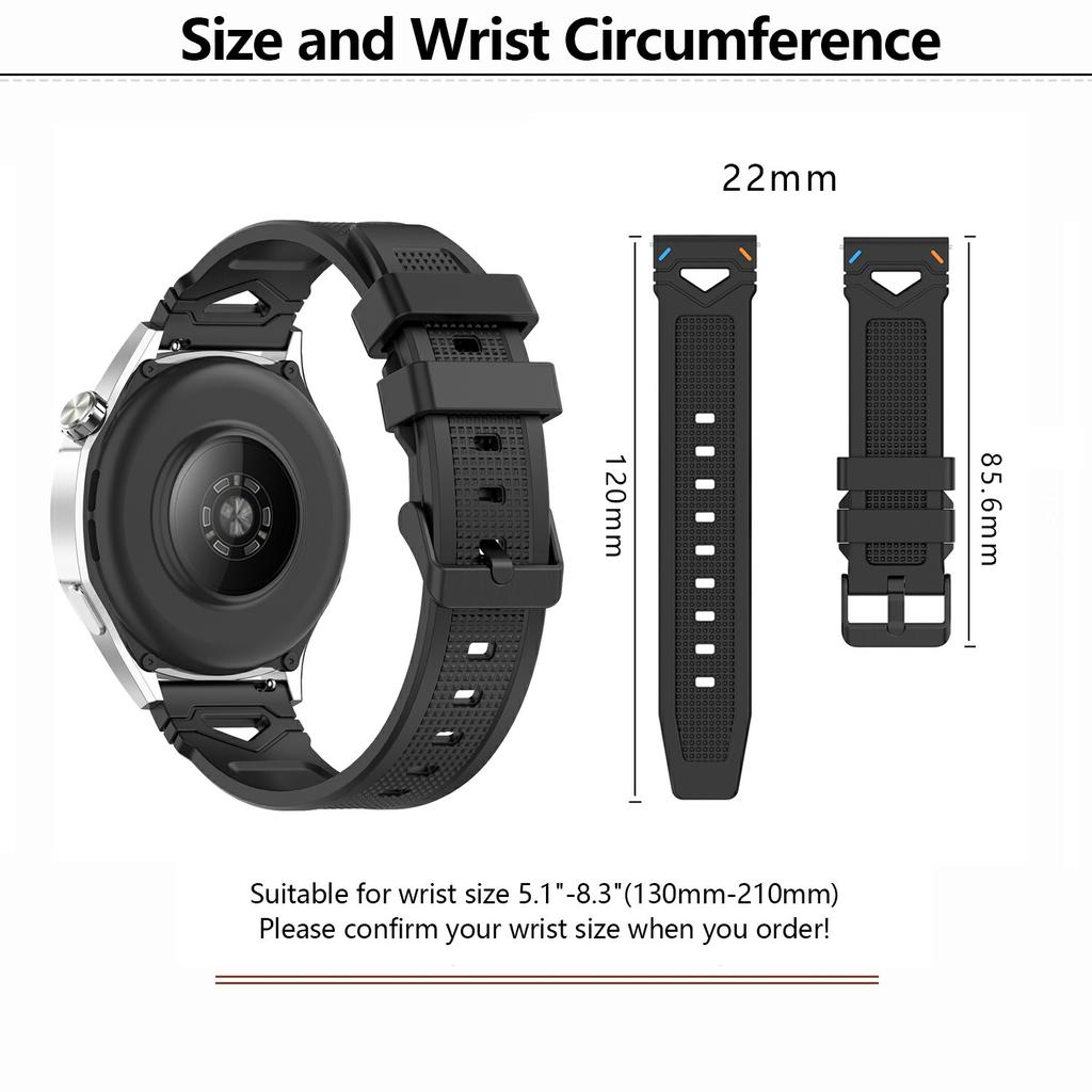 KALEBOL 22mm Dot Pattern Silicone Strap for Samsung Galaxy Watch3 45mm/Huawei Watch GT 5 46mm/GT 5 Pro 46mm Watch Band