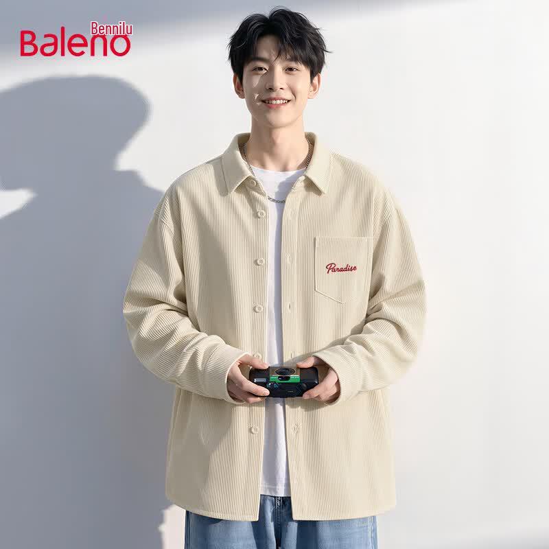 Baleno Men s Vintage American Corduroy Long Sleeve Shirt 4XL