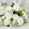 Artificial Peonies Bouquet 5 Heads Fake Flower Bouquet Realistic Faux Silk Flowers for Indoor Outdoor Home Party Decor Wedding