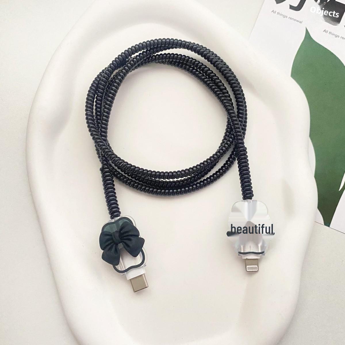 

Защитный чехол для зарядки iPhone 16 с быстрой зарядкой 20 Вт, совместимый с Apple 15 Pro Max, с системой управления кабелями для iPad 2024 line set 2+black rope чёрный