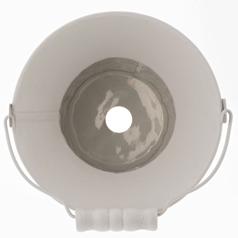 Bestco Botanical Garden Pot, Small, Warm Gray, with Drainage Holes and Plastic Cup, Tin, NE-747