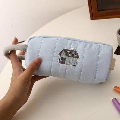 Pen Bag Embroidered Cosmetic Bag Stationery Box High Quality Embroidery Pen Case For Travel School Makeup