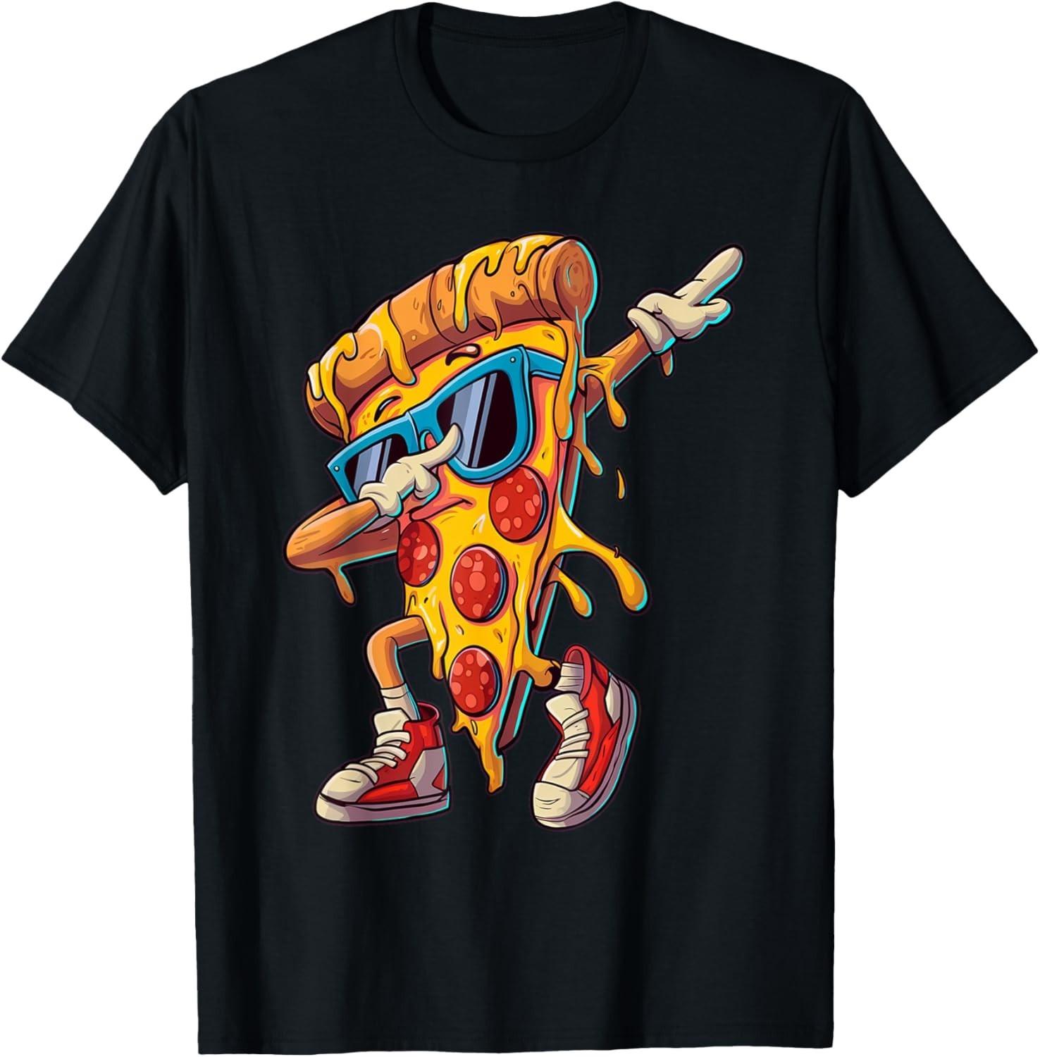Dabbing Pizza Slice Fun Graphic for Food Lovers T-Shirt Mens Womens Tees Top unisex T-Shirt Mens Womens Tees Top 2XL