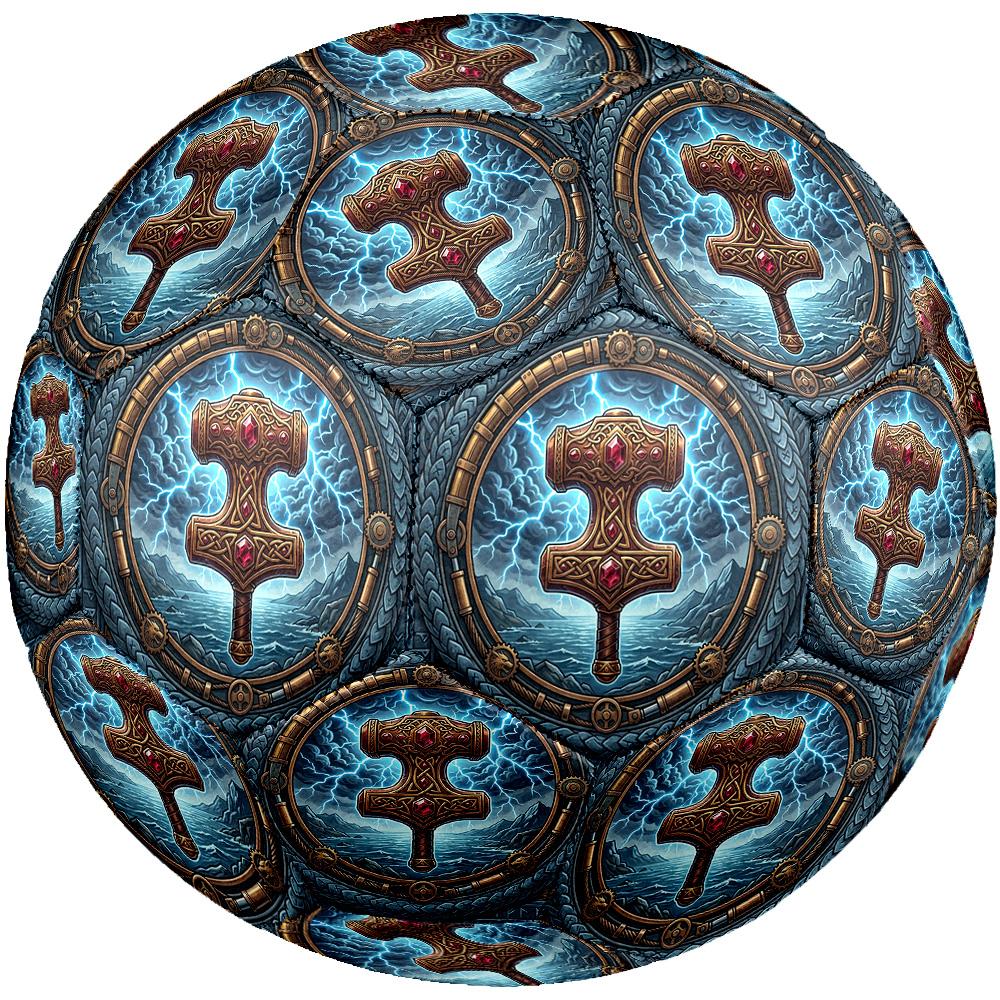 Thors Hammer Storm Round Football Size 5 Adult Ball Suitable for Training Matches and Outdoor Team.