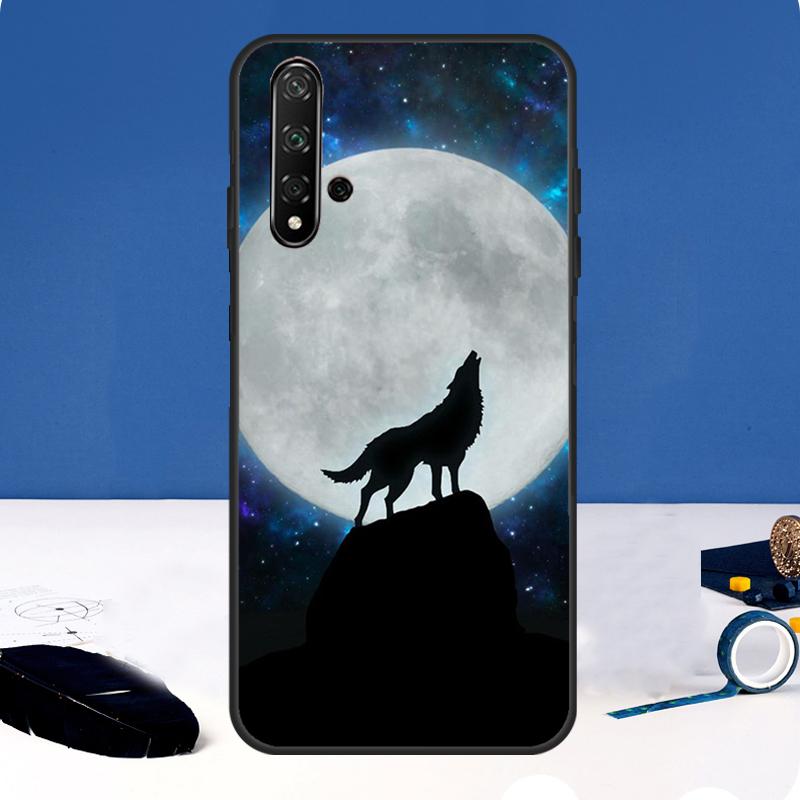 Moon Roaring Wolf Case For Huawei Nova Y90 Y91 Y60 Y61 Y70 10 9 SE 11 Pro 5T 11i 8i 3i P20 P40 P30 Lite Cover