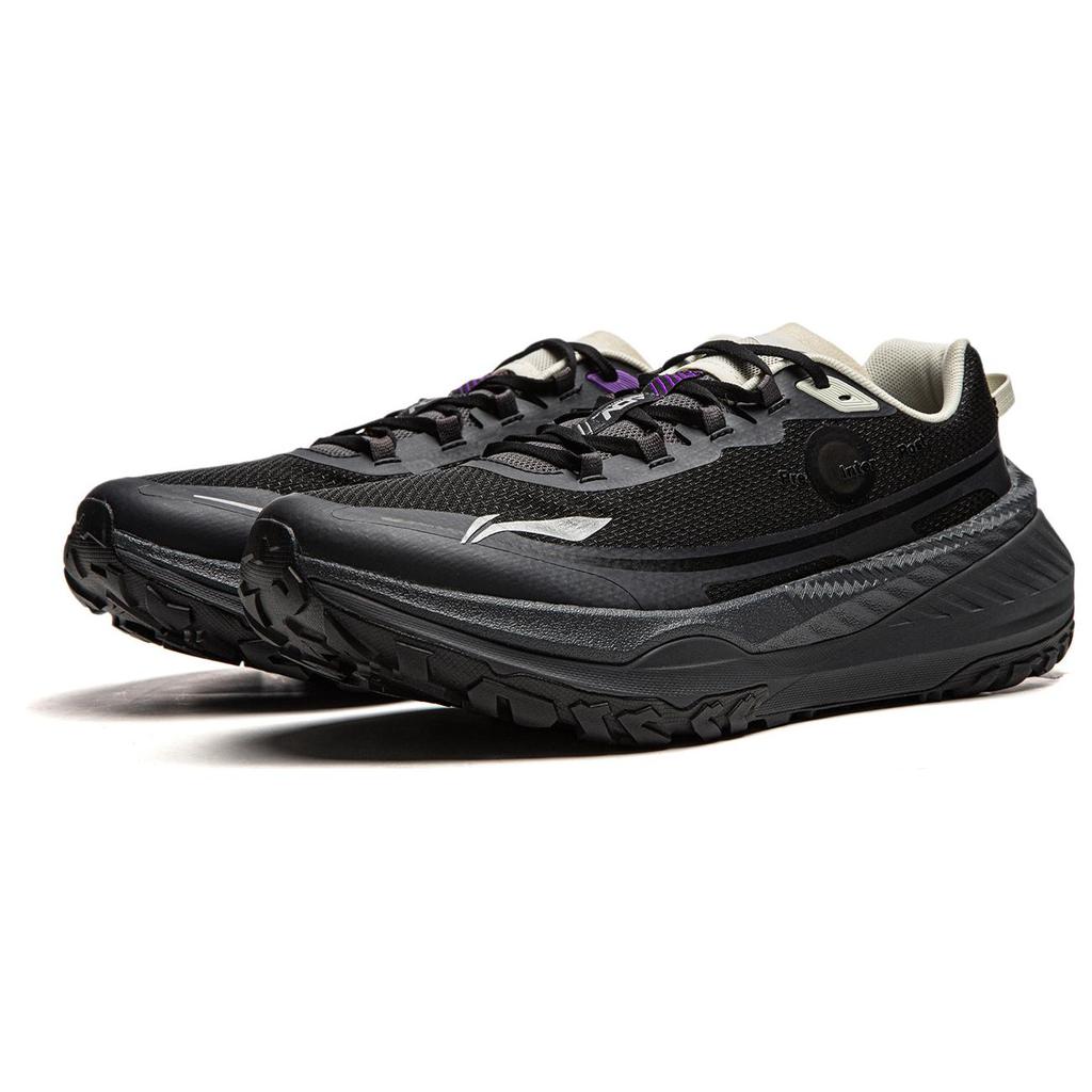 New SOULLAND x LiNing Dilu Cushioning Slip Resistant Abrasion Resistant Rebound Low Top Running Shoes Men's Black ARNU003-20