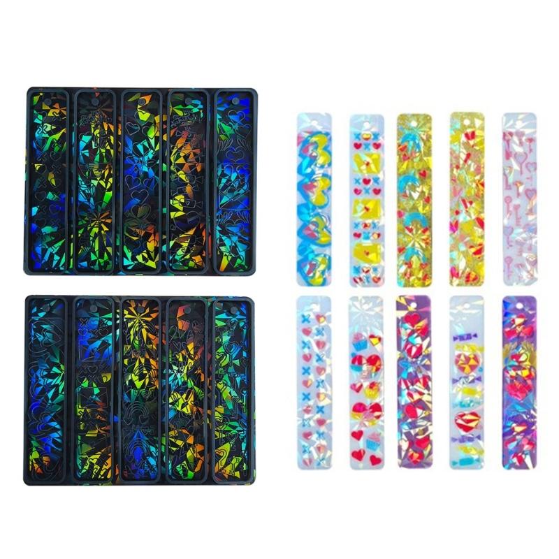 Durable Silicone Mold Heart Crystal Bookmarks Casting Mould Handmade Bookmarks Crafts Casting Molds for Sationery Store