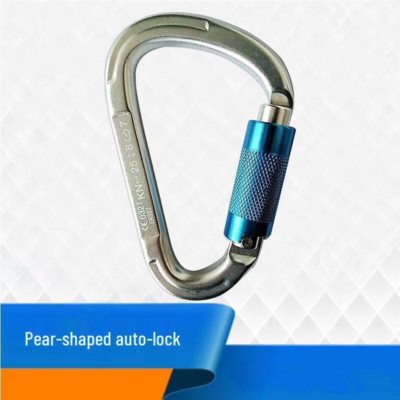 OLOMMD Pear-shaped Auto-Lock Climbing Carabiner One Size