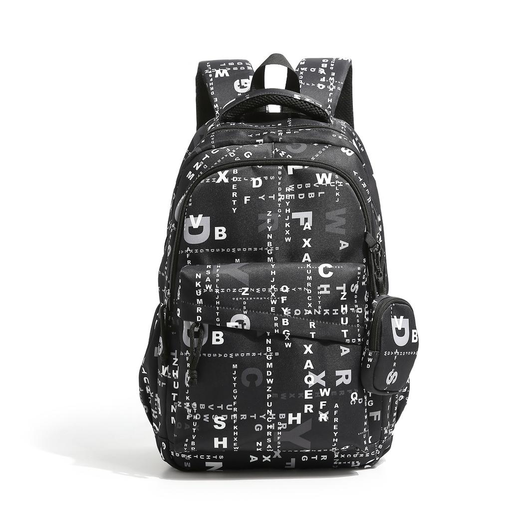 Schoolbag New Street Trendy Cool Letter Korean Version Large Capacity Backpack Boy Schoolbag Junior High School Student High School Student Computer