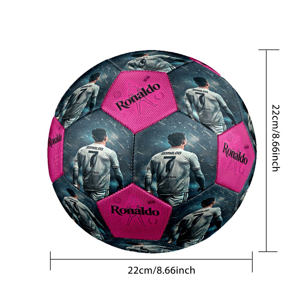 Ronaldo's Golden Number Seven Size 5 Football Machine Sewn Indoor/Outdoor Universal Football Unique Gift for Soccer Lovers Birthday/Christmas Wedding 