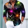 2026 Nuova Camicia da Uomo a Manica Lunga Moda Casual Festa Vacanza Primavera Estate Autunno Collo a Punta Stampa 3D Regalo di Vacanza Designer