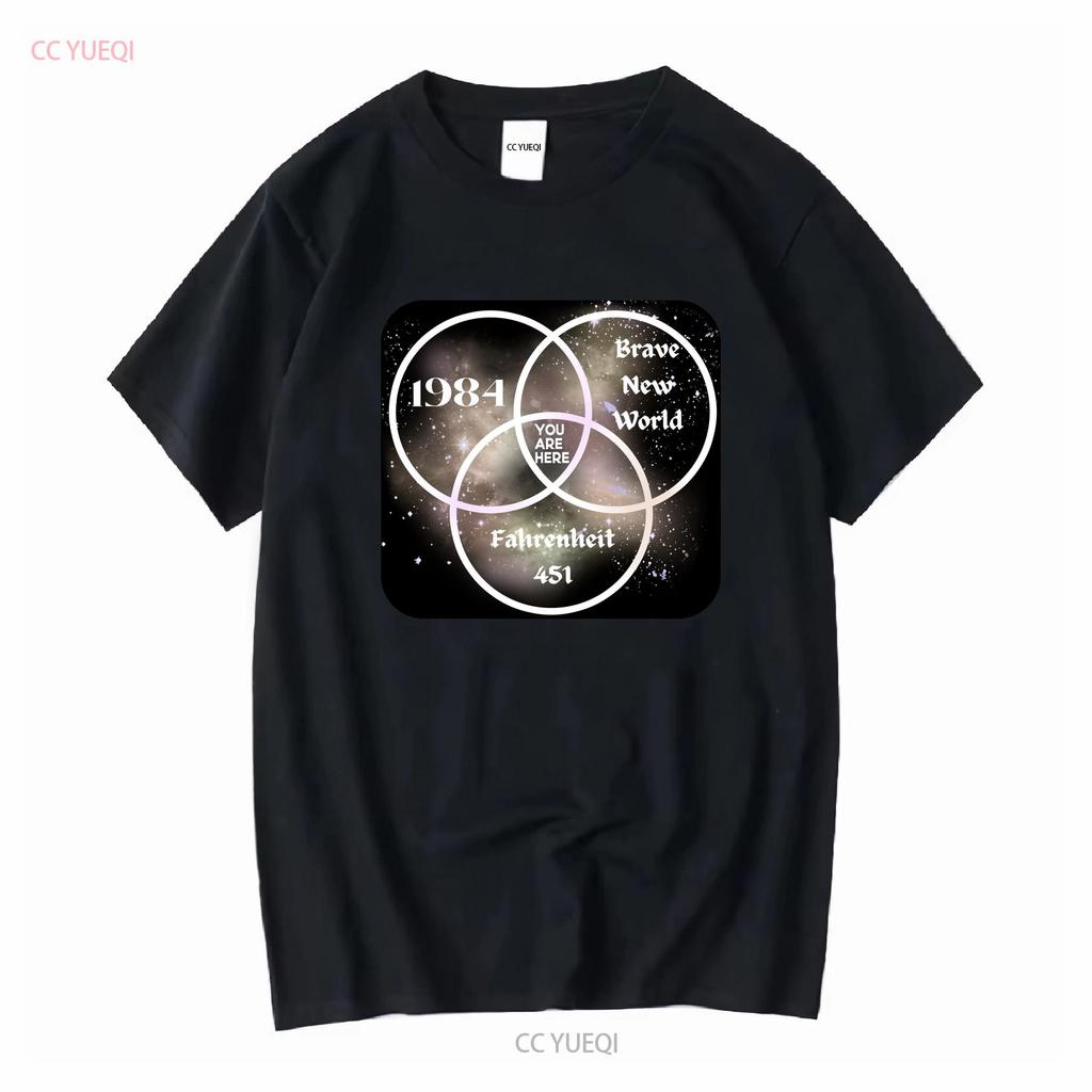 NEUES LIMITIERTES 1984 Brave World You Are Here Dystopie T-Shirt lang- oder kurzärmelig vintage gewaschen Herrenmode Streetwear