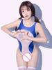 Women'S Sleeveless High Cut Thong Bodysuit Tops Mesh Patchwork Sheer See Through Backless Woman Tights Hollow Out Tops
