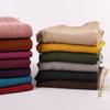 New Design Autumn Winter Women Warm Scarf Simple Solid Plain Linen Cotton Muslim Shawls Kerchief Wrap Head Hair Pashmina Stoles