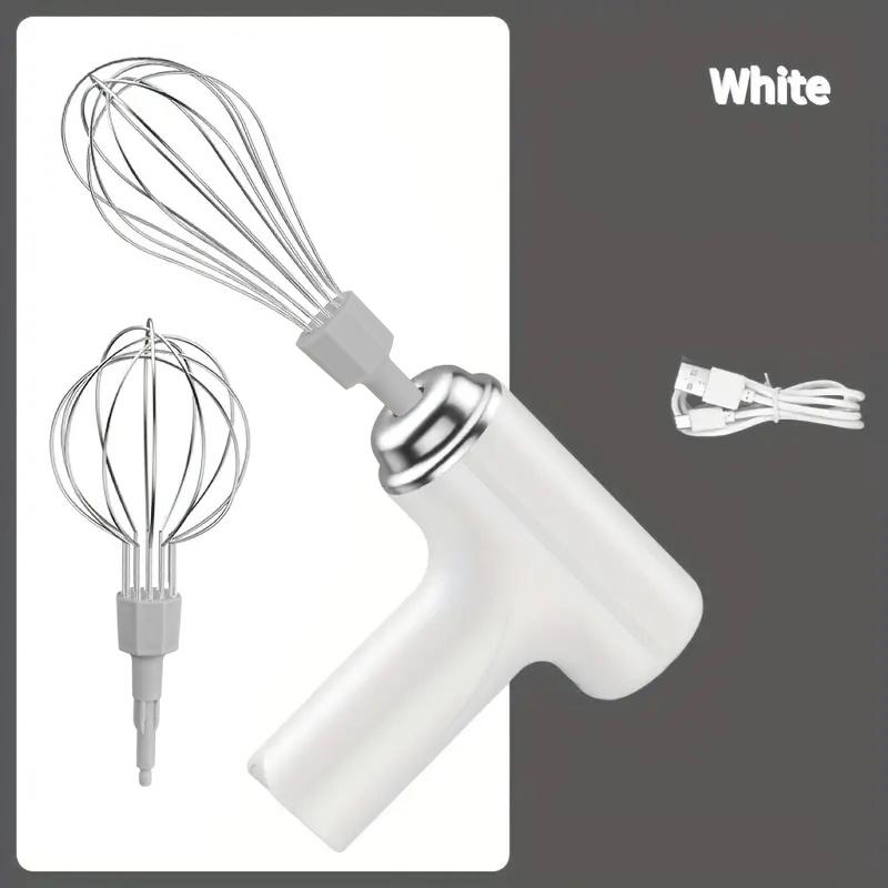 

1 Portable electric mixer and mixer - USB charging, wireless, portable, lightweight, easy to use білий