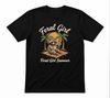 Feral Girl Summer Raccoon Funny Raccoon Summer Beach Gift Unisex Black T-shirt