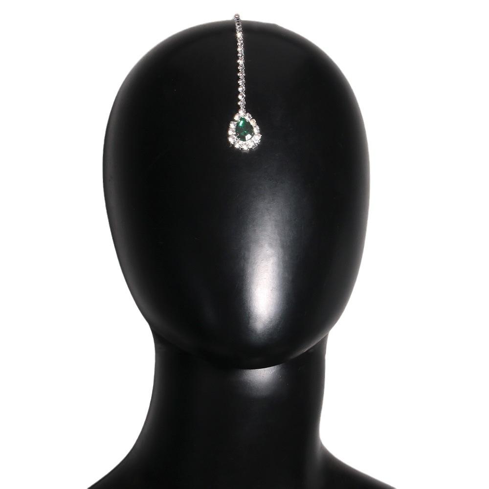 Ethnic Feng Shui Drip Forehead Chain Forer Towing Bride Jewelry Women 'S Emiers Forehead Food Pendant Headwear