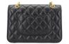 Chanel 23s Fibbia Dorata Borsa Tofu Pelle di Mucca Borsa a Tracolla Flip Borsa a Spalla Singola Borsa a Tracolla Regolare Donna Nera