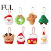 Decorative Plush Accessories Christmas Keychain, Cute Stuffed Santa Wreath Gingerbread Ornaments, Soft Cartoon Keychains for Bags Holiday Bag