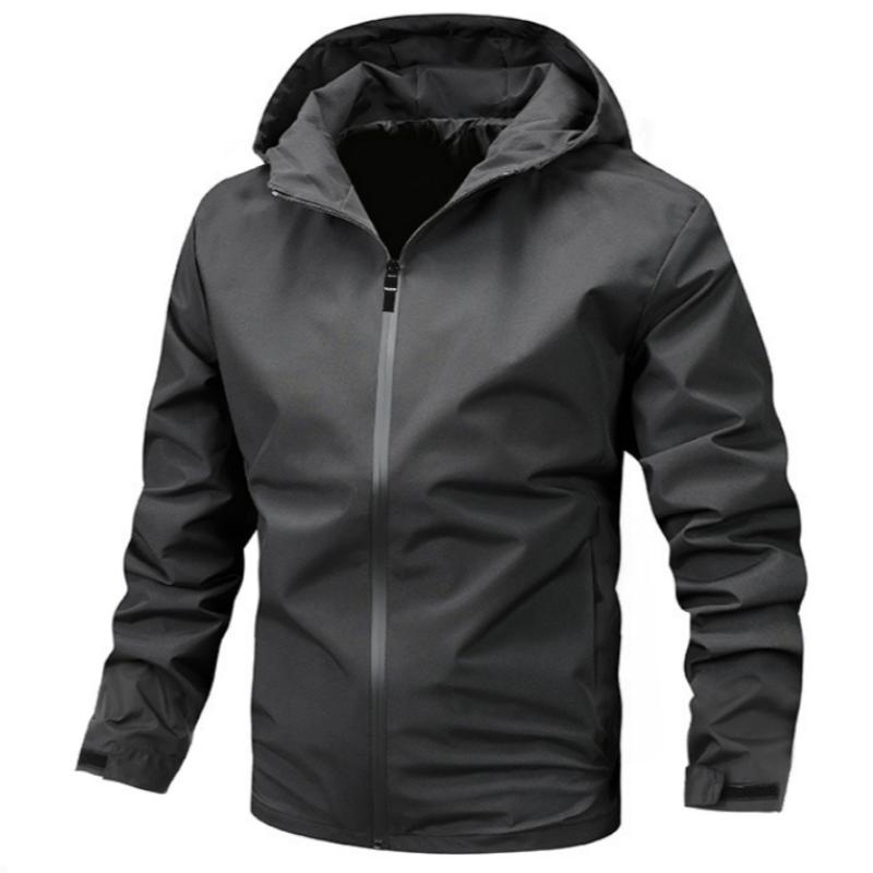 Men's Casual Hooded Jacket Spring Autumn Trendy Korean Style Climbing Sports Wear Windproof Warm Outerwear Loose Fit