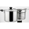 Yoshikawa CookLook II Pasta Pot, 22cm, 6.5L, with Glass Lid and Inner, Stainless Steel, Induction and Gas Compatible, Made in Japan, SJ2187