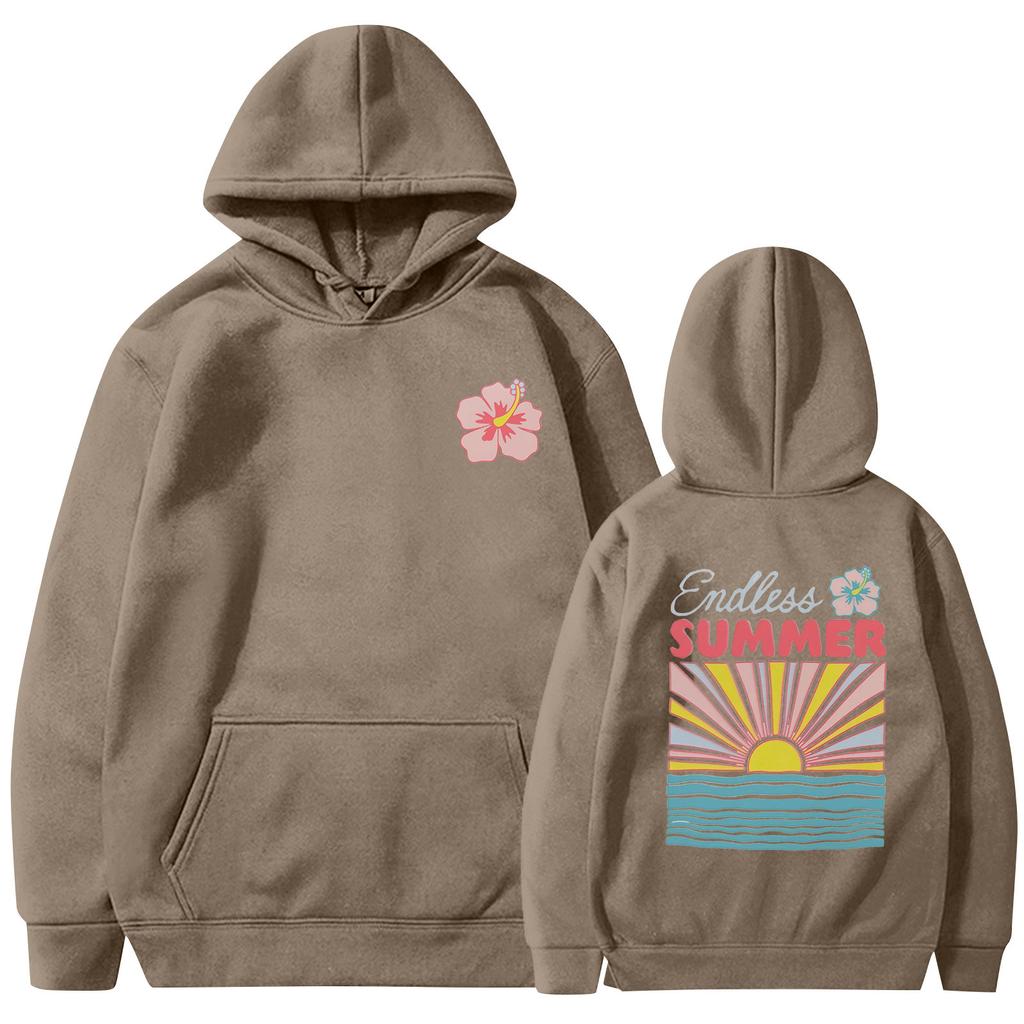 Women's Fashion Women's Lightweight Long Sleeve Pullover With Pockets Preppy Graphic Hoodie