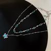 Temperament Double-layer Necklaces Crystal Clavicle Chain Butterfly Zircon Necklace  Women Jewelry