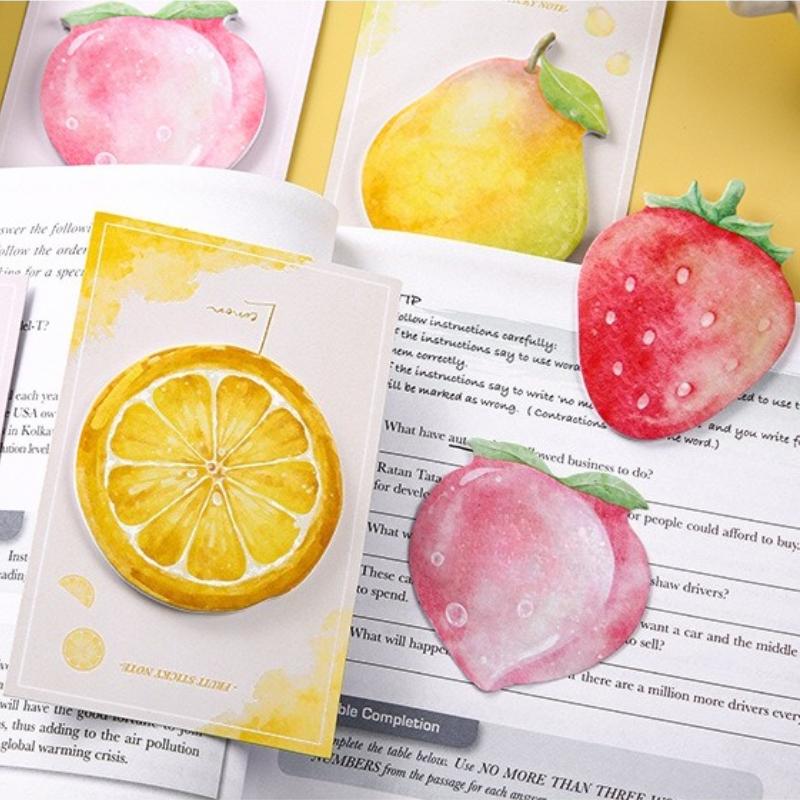 30pcs/set Festive Fruit Sticky Notes- Creative Peach and Kiwi Design - Perfect for Office, Home, or Gifts - MOYL Brand