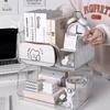 Clear Desktop Storage Box: Cosmetic Organizer & Stationery Holder.