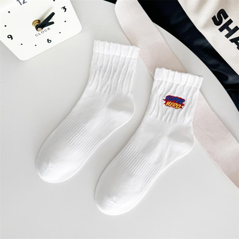 CityBoy Unisex Trendige High-Street Plissierte Skateboarding Baumwolle Mid-Calf Socken