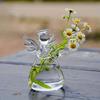 Angel Glass Vase Handmade Living Room Office Desktop Ornaments House Decorations Hanging Hydroponic Flowers Vase Transparent DIY