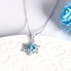 925 Sterling Silver Natural Topaz Snowflake Pendant Necklace with Crystal Chain