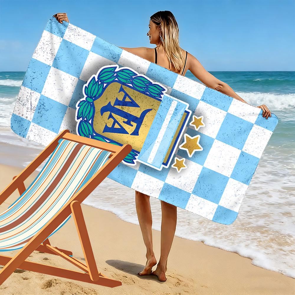 Argentina Blue Badge Towel Beach Towel Quick-drying for Travel Outdoor Sports Jogging Beach and Swimming