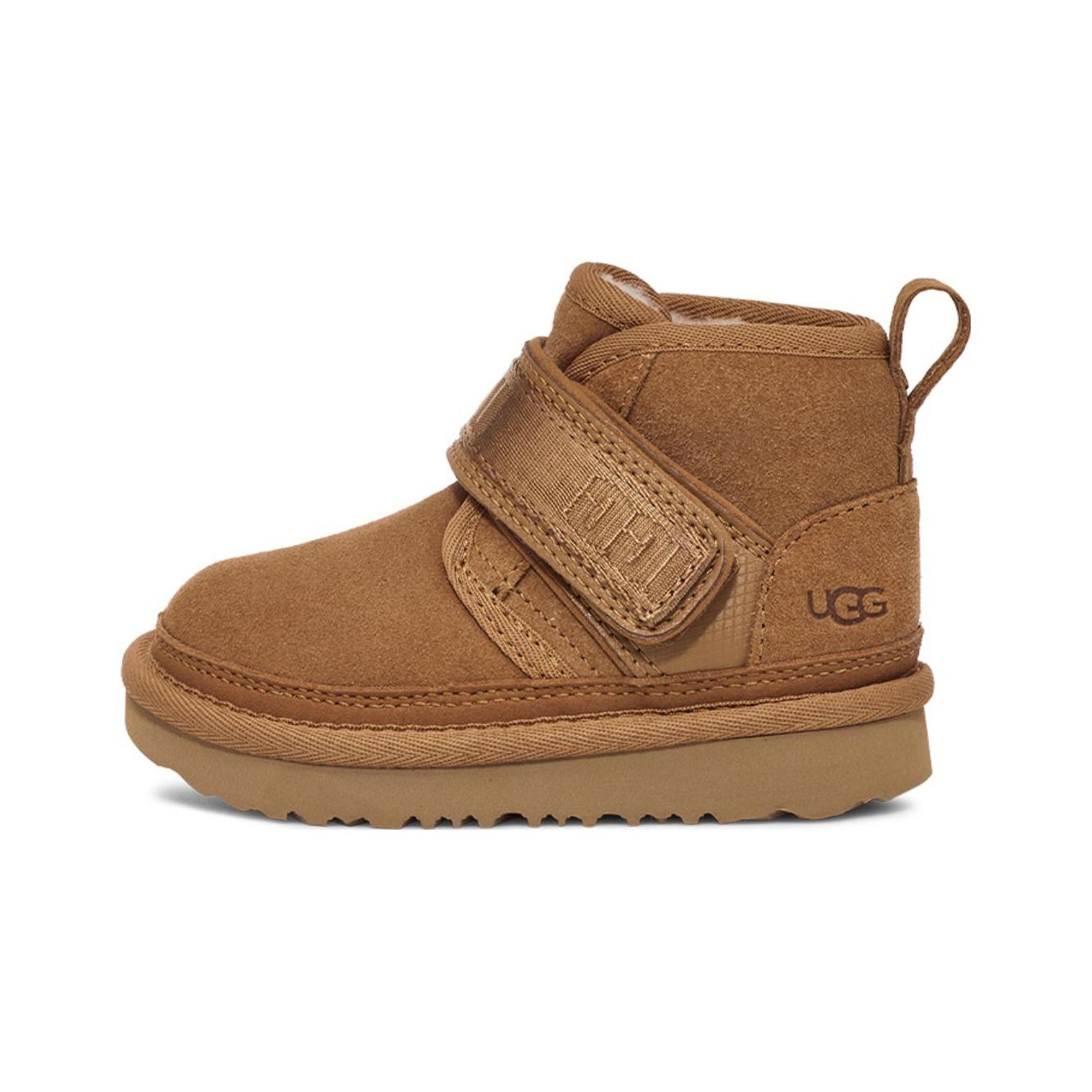 

UGG Удобные теплые короткие зимние ботинки Neumel Suede Детские ботинки каштаново-коричневого цвета 1130757T-CHE 22
