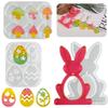 3D Easter Bunny Ornament Silicone Mold DIY Egg Mushroom Shapes Pendant Mould Cute Rabbit Resin Plaster Casting Molds Home Decor