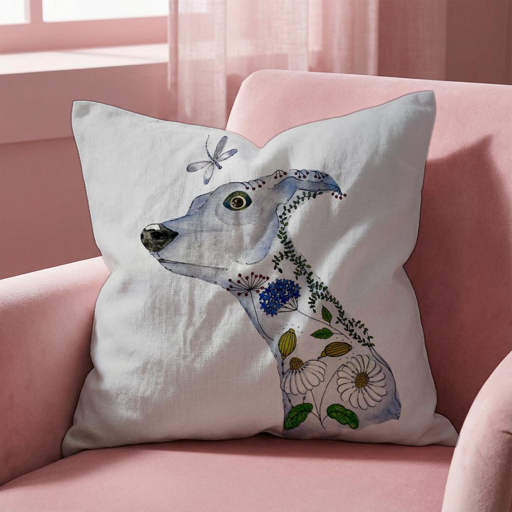 Derp Whippet Cute Cushion Cover Multi-Scene Pillow Cover for Home & Car - Reversible, Soft & Durable for Daily Use