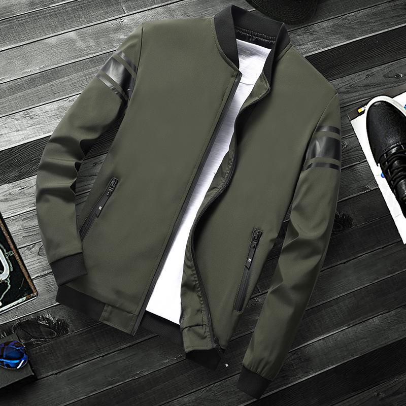 

Мужская облегающая бейсбольная куртка в корейском стиле — легкая, с воротником-стойкой, универсальное повседневное пальто для весны и осени. XXXXXl