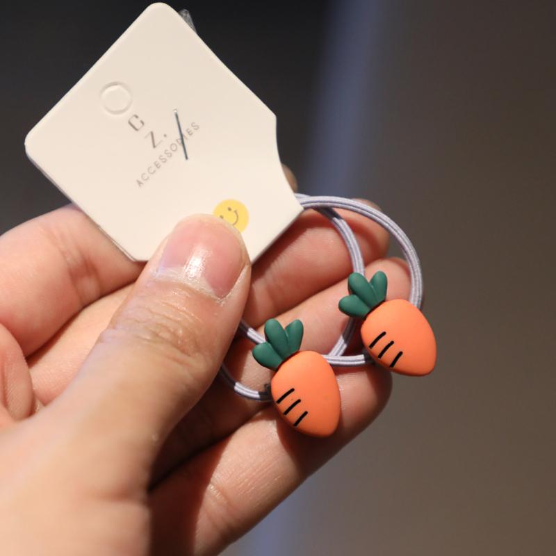 

2PCS Cute Cartoon Avocado Watermelon Princess Headwear Children Ropes Girls Accessories Baby Headdress Kids Elastic Hair Bands