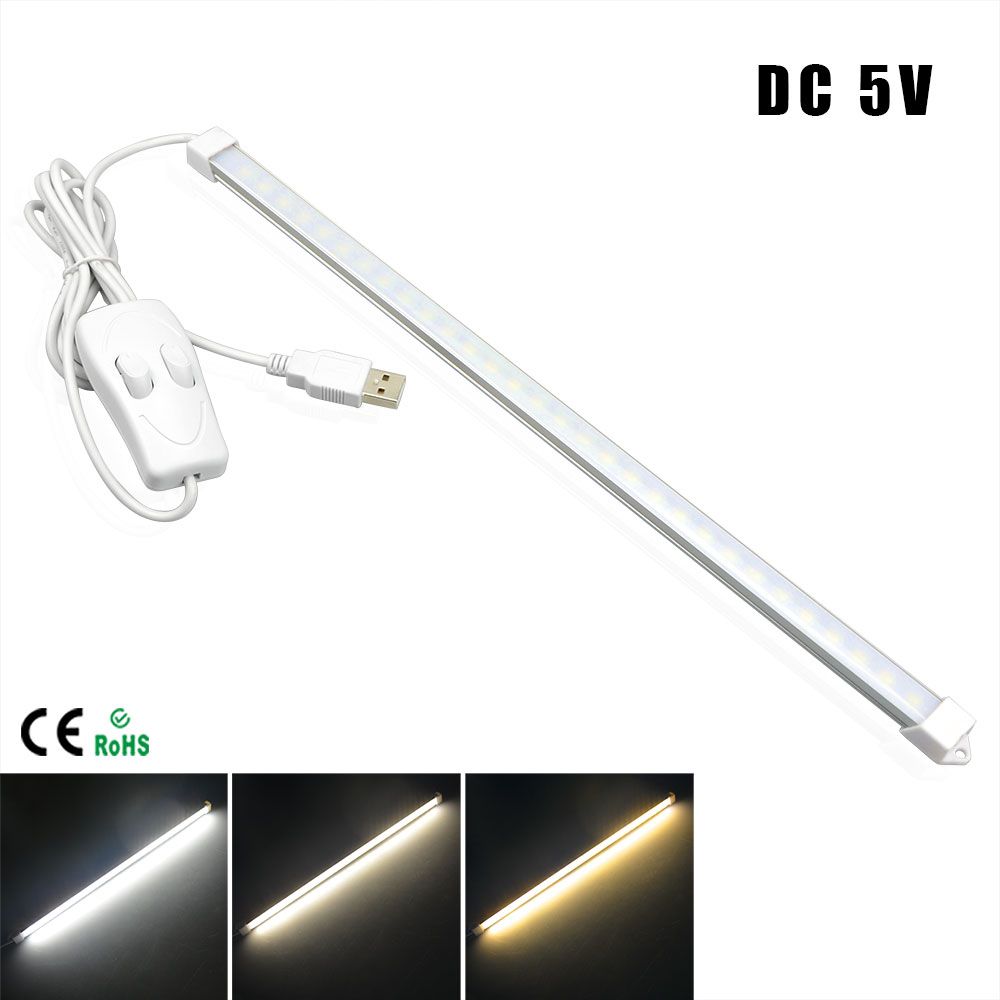 30LEDs Super Bright Night Lighting Portable 3 Mode Switchable USB Strip Desk Lamp LED Bar Light