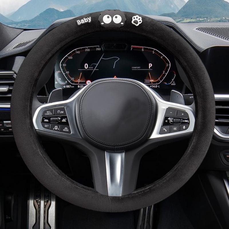 For Steering Wheel Cover Car Steering Wheel Cover Briquettes Car Wheel Protector Anti-Slip Car Wheel Protector Breathable Plush