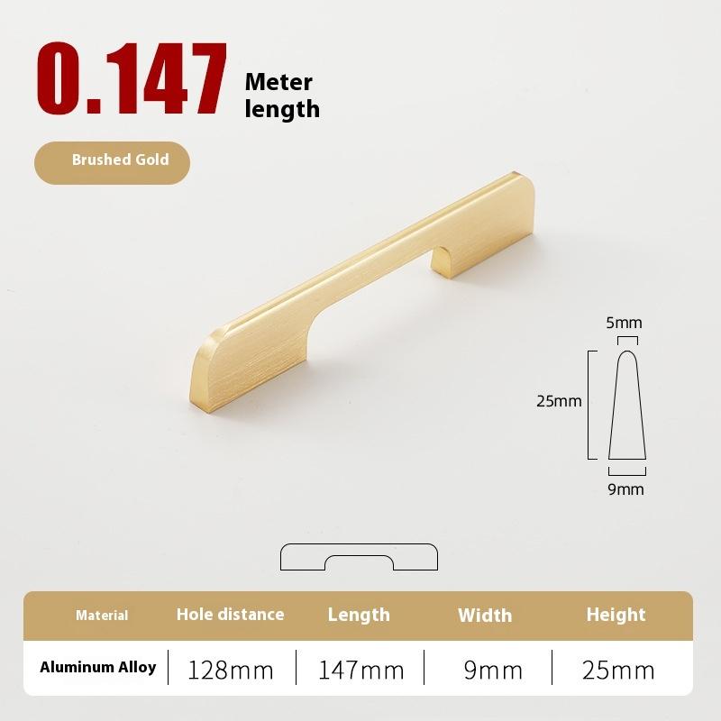 Solid Black Lengthening One Meter Cabinet Long Handle Modern Simple Lengthening Cabinet Door Handle