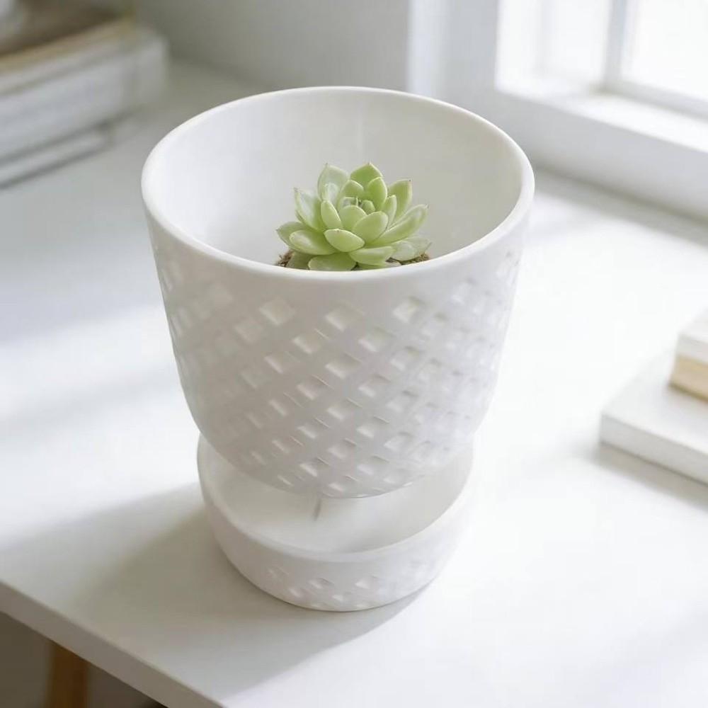 Plastic Succulent Plant Basin Root Control Green Onion Pots Plant Containers Green Plants