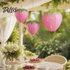 Sweet Style Event Supplies Strawberry Paper Lantern, Pink Fruit Shaped Hanging Decor for Birthday Party, Theme Party Favors Collapsible Round