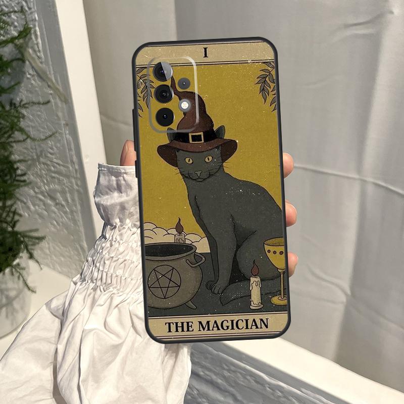 Måne Tarot Häxkatt Fodral För Samsung Galaxy A52S A06 A16 A26 A36 A56 A55 A35 A15 A53 A32 A33 A13 A14 A34 A54 A17