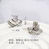 Explosive Fresh And Delicate Love Fan Skirt Stud Earrings Light Luxury Dream Girl Feeling Versatile Style