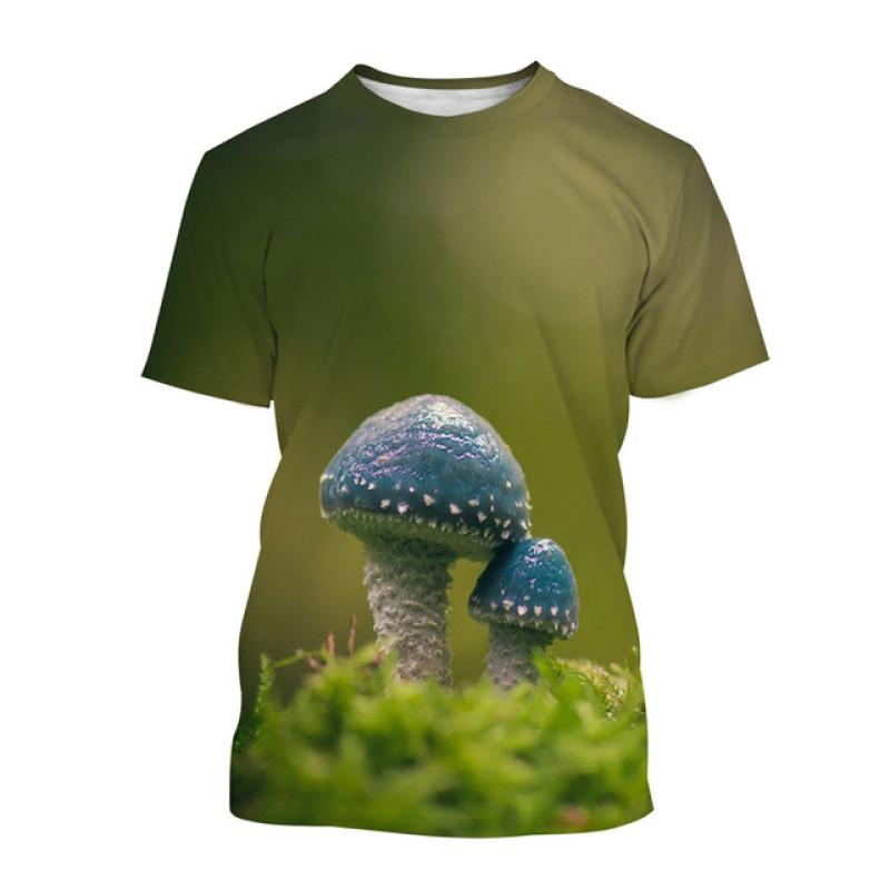 Osobnost Móda Houba Unisex Ležérní Tričko s Krátkým Rukávem Kulatý Výstřih Top Nový Zábavný HD 3d Potisk Letní Nadměrná Velikost Tričko