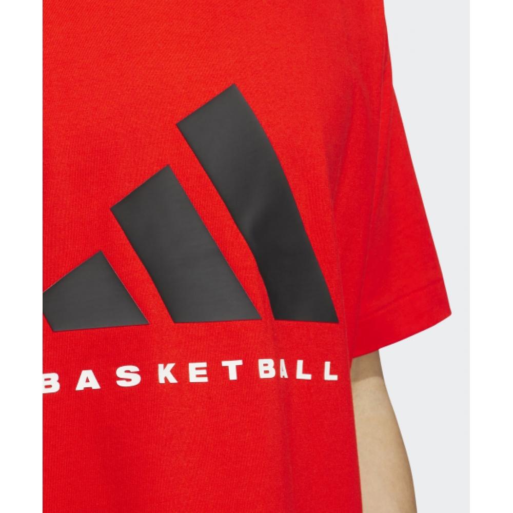 Adidas Basketball Tee   Red Je3763
