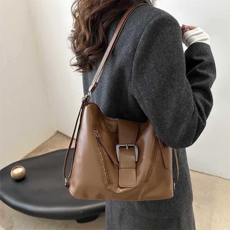 2025 winter new retro large-capacity bag women's fashion commuter tote bag niche design personalized shoulder bag